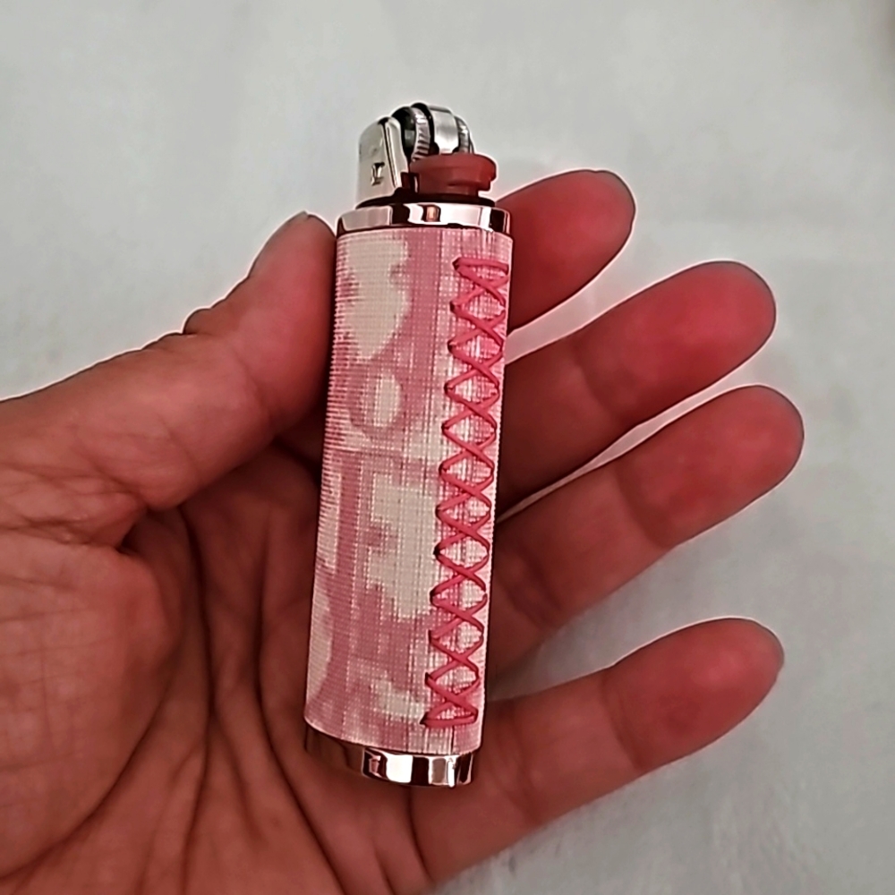 Dior Pink and Cream Logo-Print Lighter Cover - Picture 2 of 4